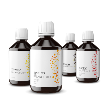 Flacons BalanceOil+ Zinzino de différentes saveurs