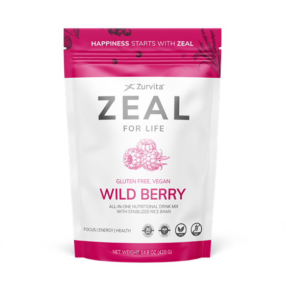 Zeal Zurvita Wild Berry Gluten Free, emballage officiel